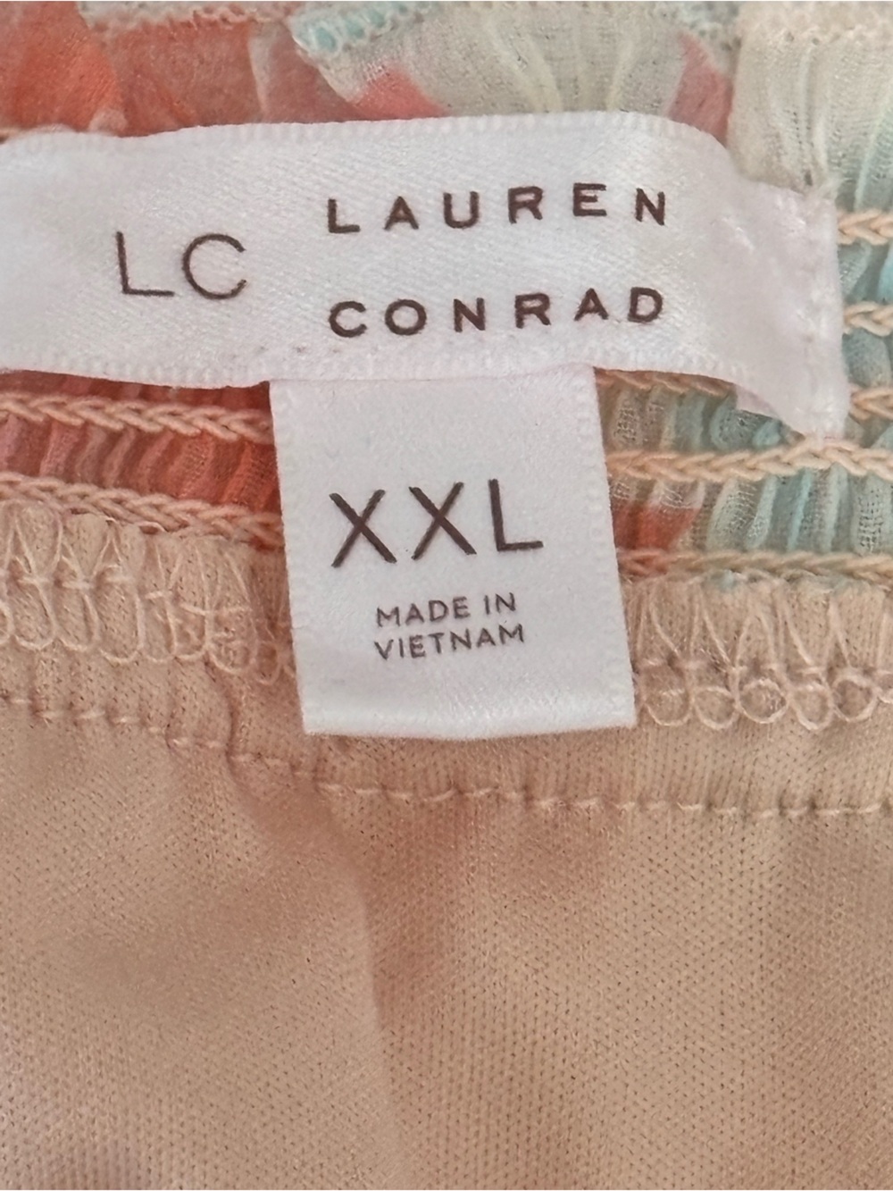 LC Lauren Conrad Peach Pink Floral Off-Shoulder Blouse - Picture 4 of 9